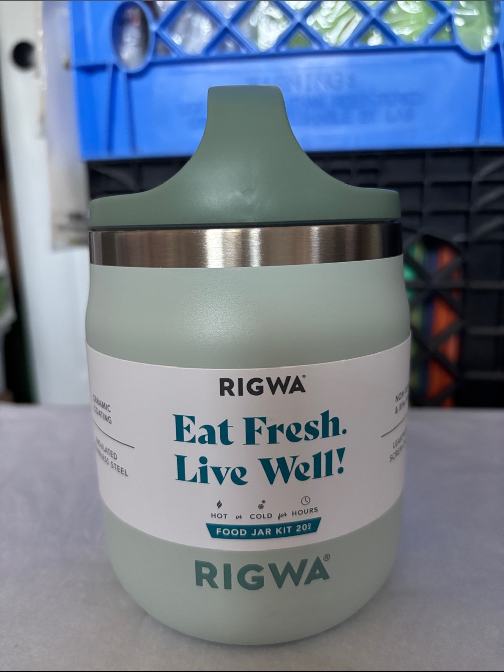 Sage Green Insulated Food Jar - Eat Fresh Live Well